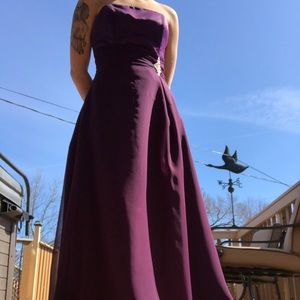 Purple Strapless Dress